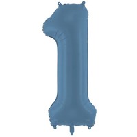 Zahlenballon 0-9 Misty Blau Matt | 86cm