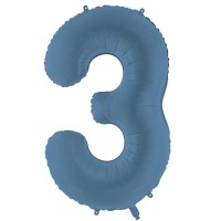 Zahlenballon 0-9 Misty Blau Matt | 86cm
