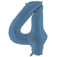 Zahlenballon 0-9 Misty Blau Matt | 86cm