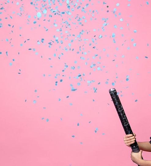 Konfettikanone 60cm | Blau | Papierkonfetti rund