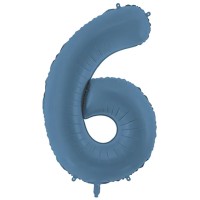 Zahlenballon 0-9 Misty Blau Matt | 86cm