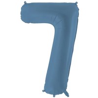 Zahlenballon 0-9 Misty Blau Matt | 86cm