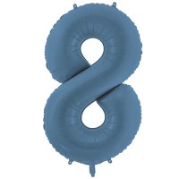 Zahlenballon 0-9 Misty Blau Matt | 86cm