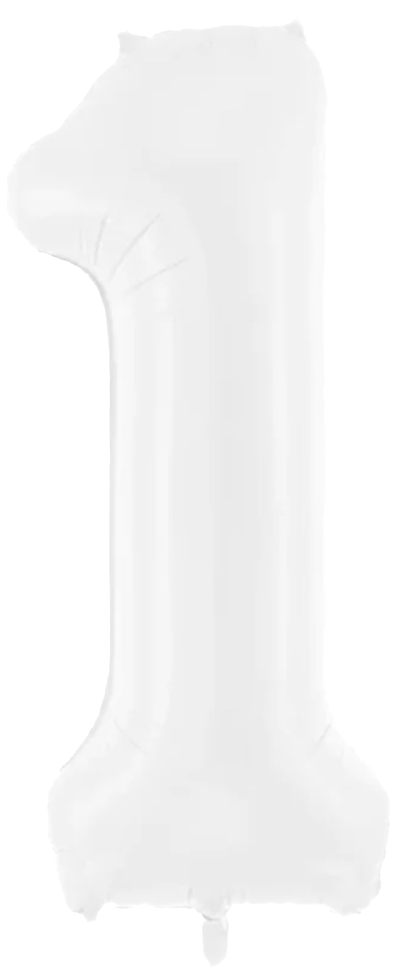 Zahlenballon 0-9 Weiß matt | 86cm