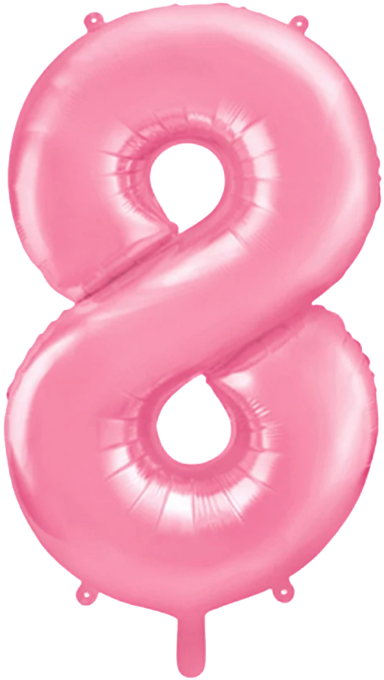 Zahlenballon 0-9 Pastellrosa matt | 86cm