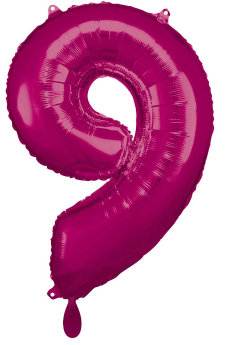 Zahlenballon 0-9 Pink glänzend | 86cm