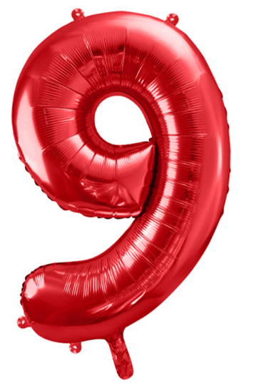 Zahlenballon 0-9 Rot glänzend | 86cm