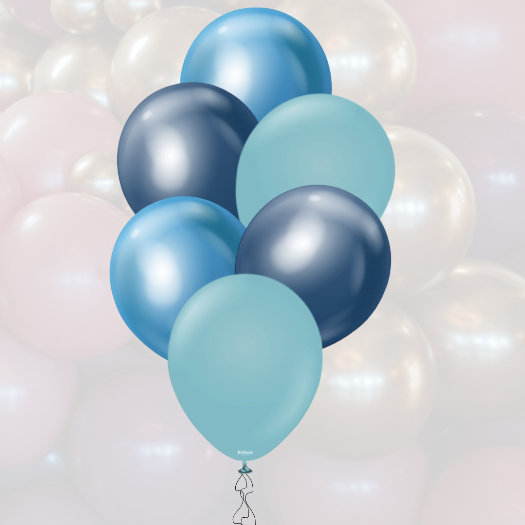 Ballon-Mix 12" | 30cm | Retro BlueGlass-Mirror Blue-Mirror Navy
