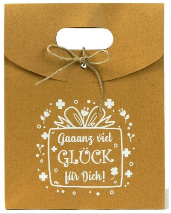 Geschenktüte | Ganz viel Glück für Dich | 25cm x 19cm x 9cm