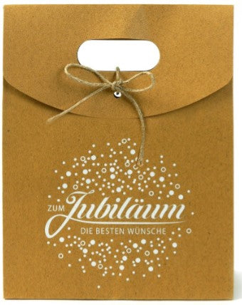 Geschenktüte | Zum Jubiläum die besten Wünsche | 25cm x 19cm x 9cm