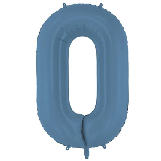 Zahlenballon 0-9 Misty Blau Matt | 86cm