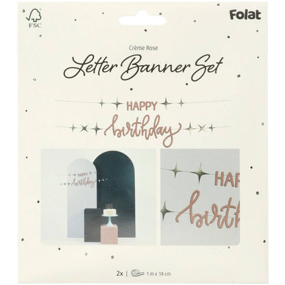 Buchstabengirlande Creme Rosé | 1,5m