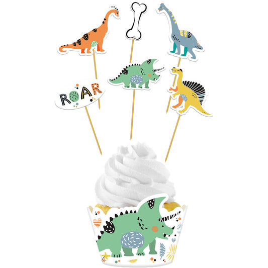 Cupcake-Deko Set Dino | 6 Stück