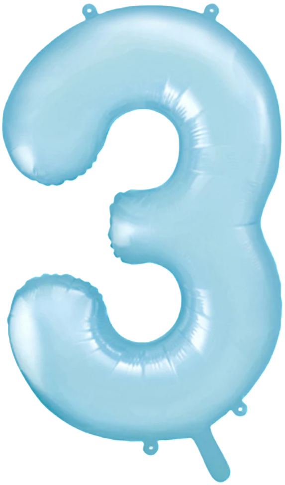 Zahlenballon 0-9 Pastellblau matt | 86cm
