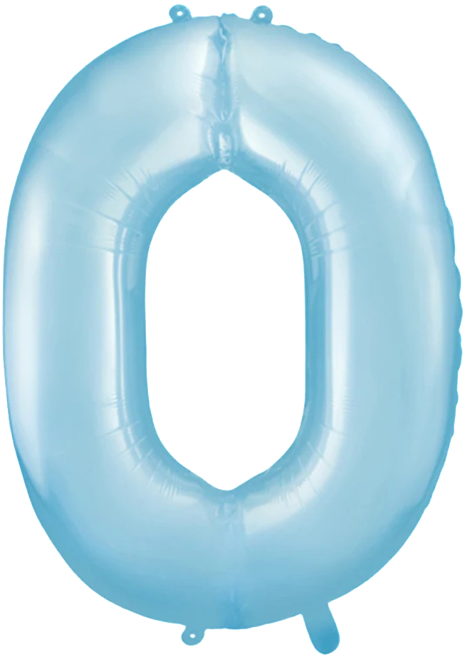 Zahlenballon 0-9 Pastellblau matt | 86cm