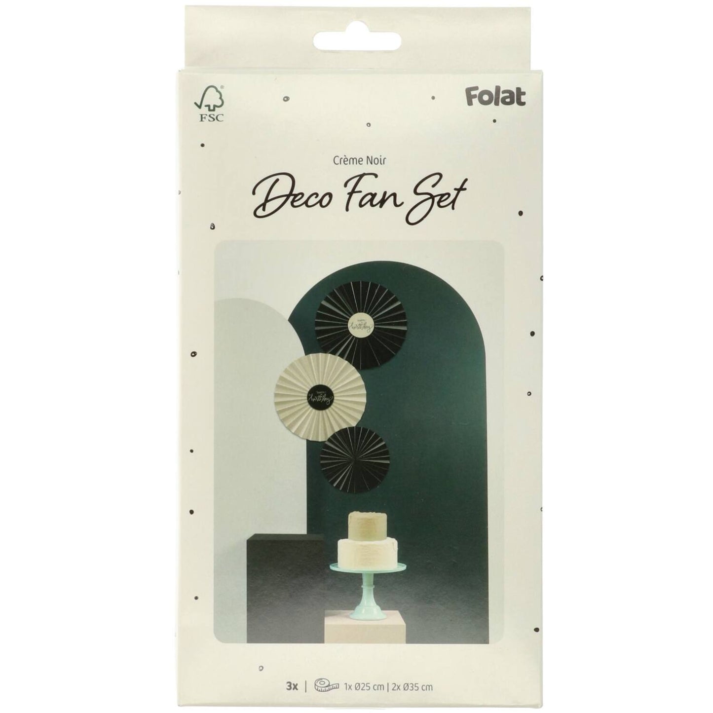 Fächer Set Creme Noire | 23cm | 3 Stück