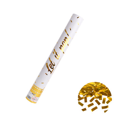 Konfettikanone 40cm | Gold | Folienkonfetti rechteckig