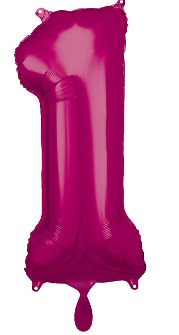 Zahlenballon 0-9 Pink glänzend | 86cm