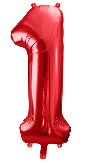Zahlenballon 0-9 Rot glänzend | 86cm