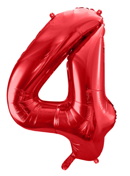 Zahlenballon 0-9 Rot glänzend | 86cm