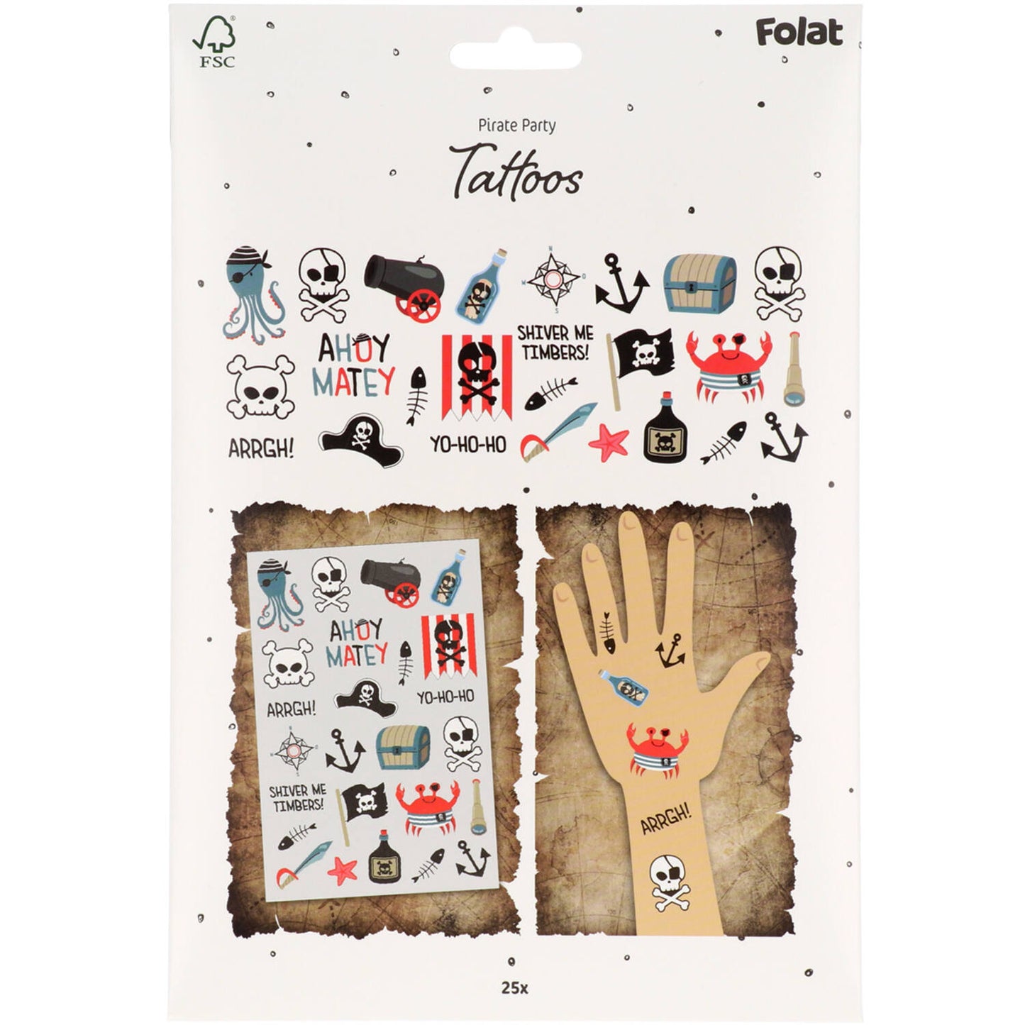 Tattoos Pirat | 1 Bogen | 25 Motive