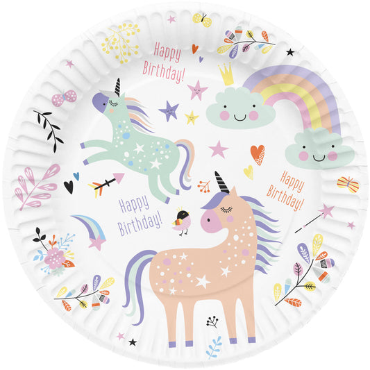 Teller Einhorn | 23cm | 8 Stück