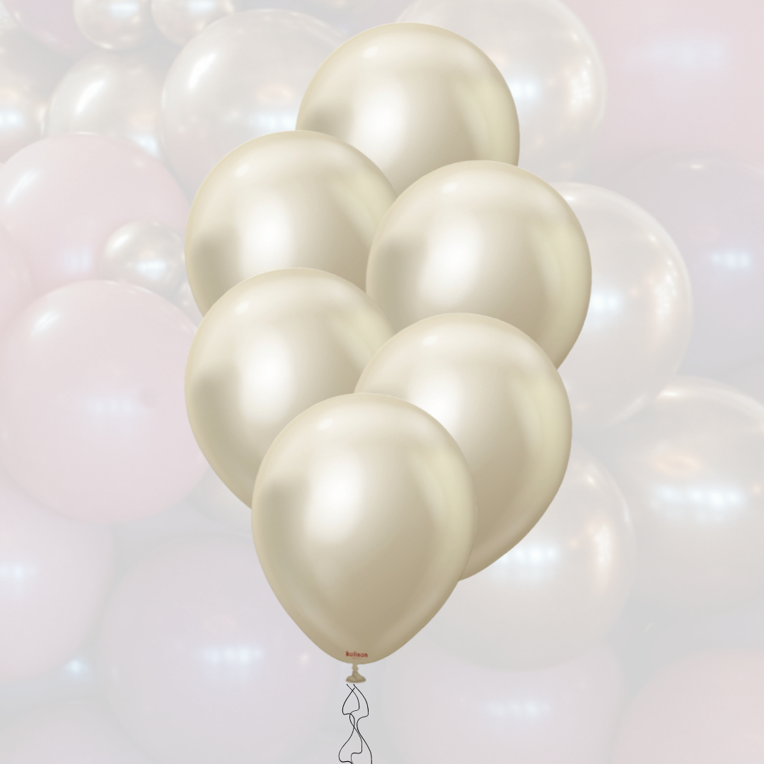 Ballon-Set 12" | 30cm | Mirror White Gold