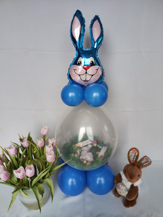 Osternest Geschenkballon | Hase Blau | ca. 46cm