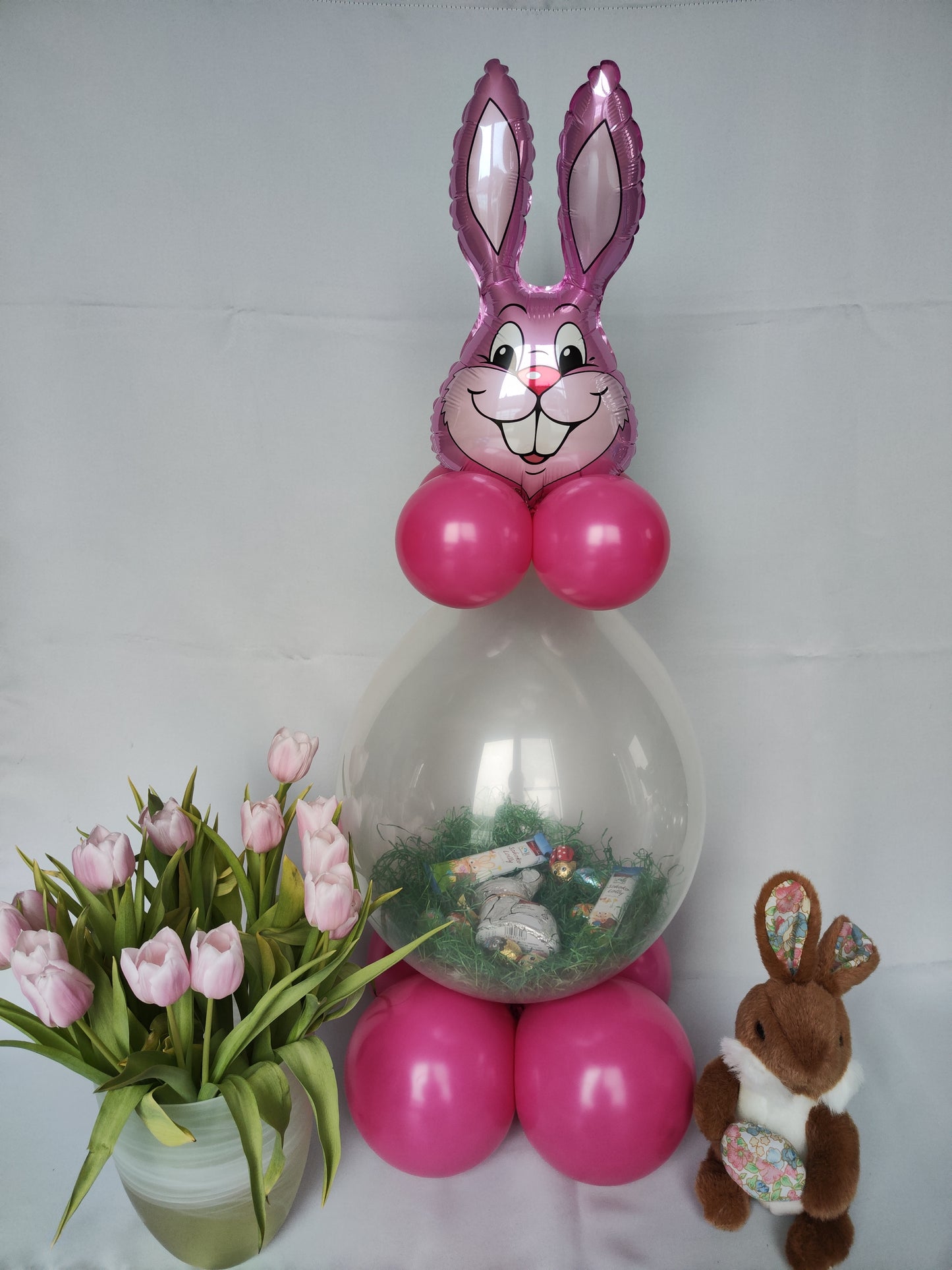 Osternest Geschenkballon | Hase Pink | ca. 46cm