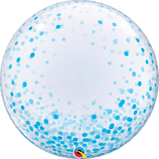 Bubble Konfetti Blau | 60cm | inkl. Heliumfüllung