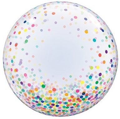 Bubble Konfetti Bunt | 60cm | inkl. Heliumfüllung