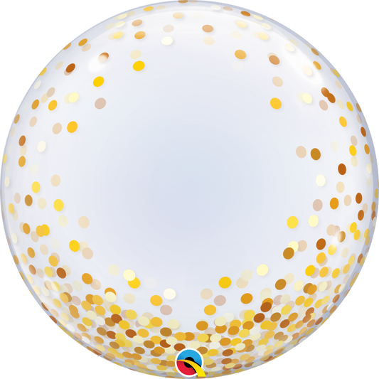 Bubble Konfetti Gold | 60cm | inkl. Heliumfüllung