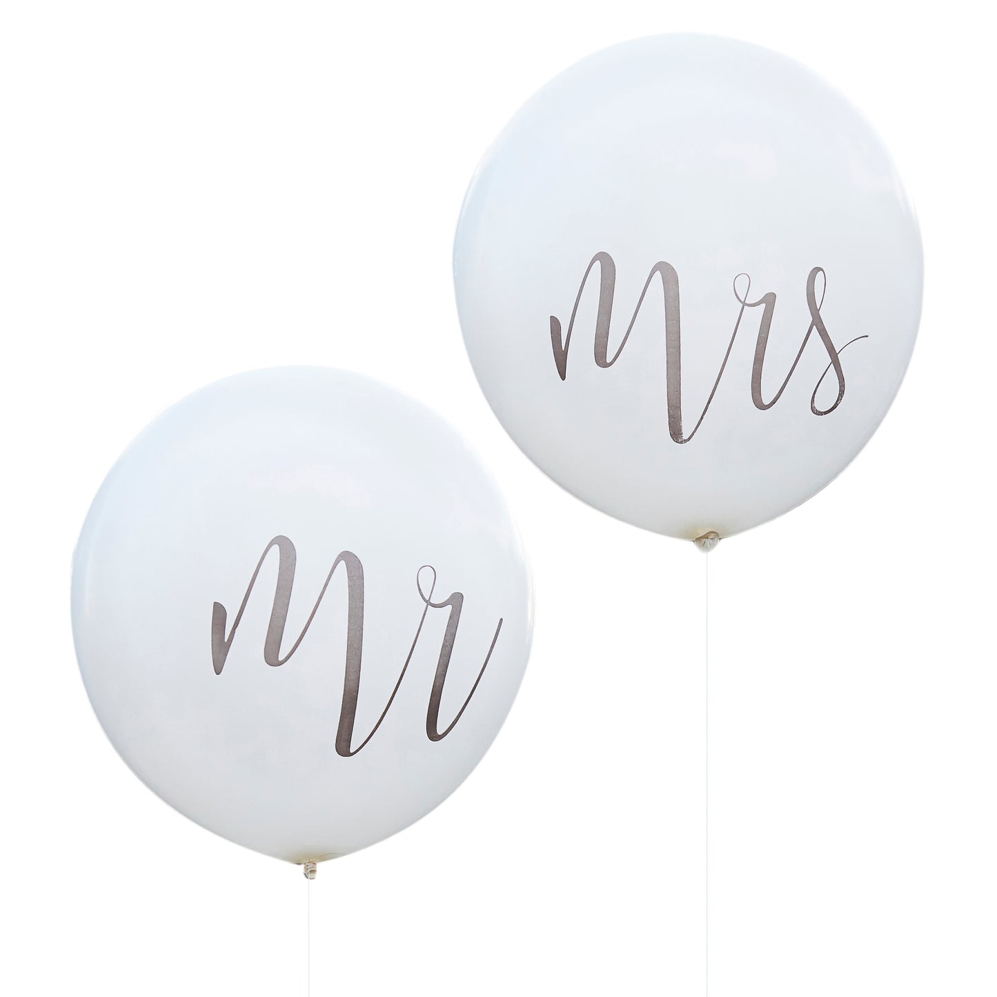 Mr & Mrs Riesenballon 2er Set | Weiß | 36" | 90cm |